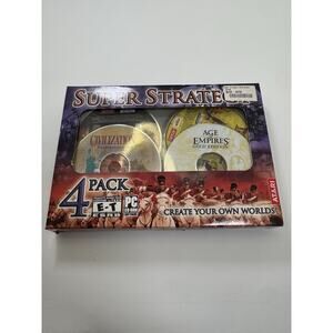 Vtg 2003 Video PC Game SUPER STRATEGY 4-Pack Big Box * New Opened Box Complete